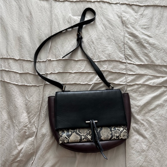 Zara Black and Brown Snakeskin Crossbody Bag - Picture 1 of 6